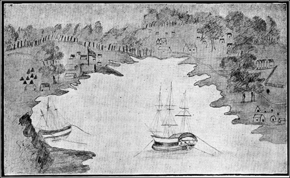 THE FIRST PICTURE OF SYDNEY IN 1788.