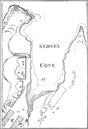 Sydney Cove in July 1788